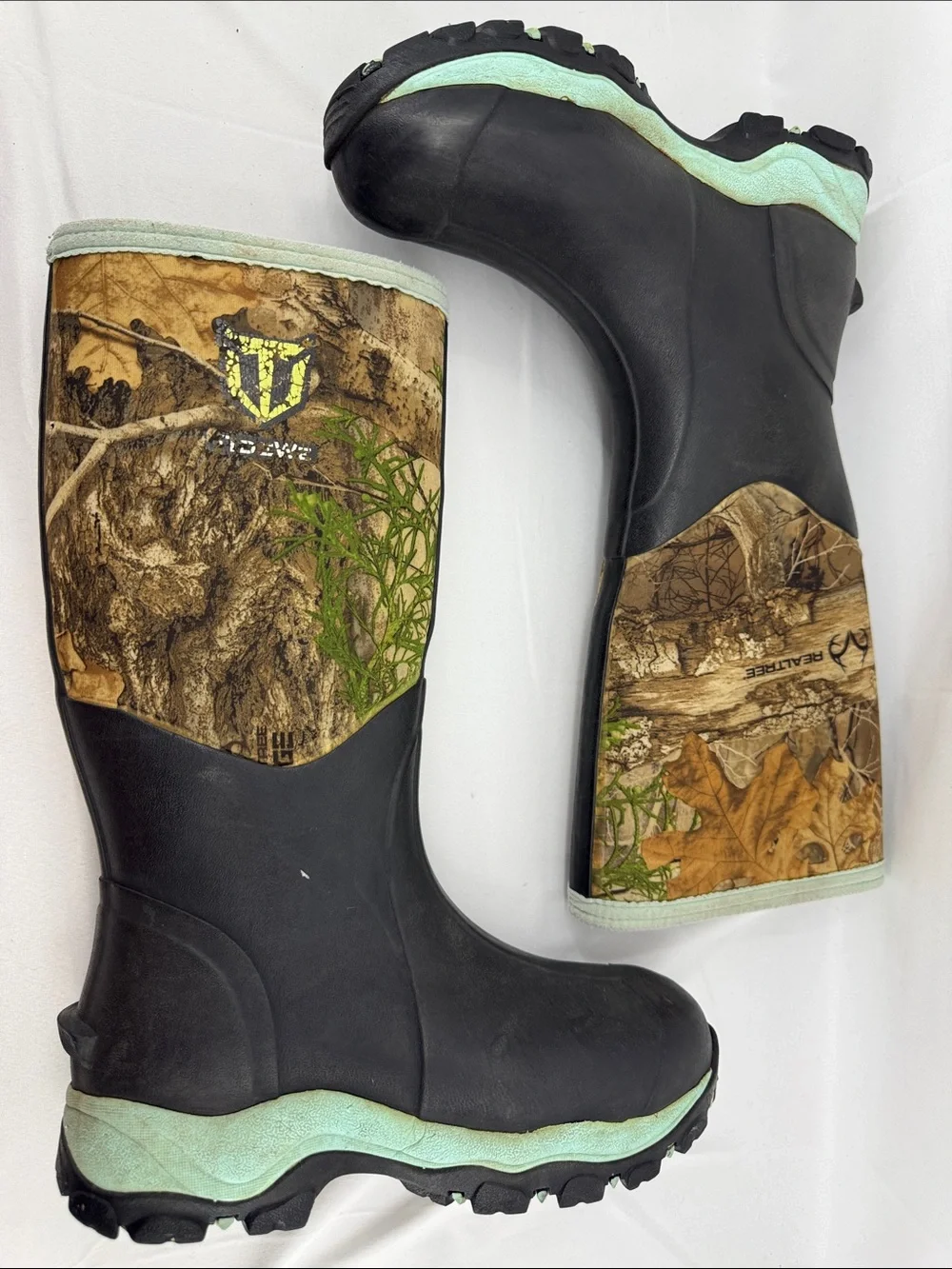 TideWe Real Tree Camo Mens Neoprene Rubber Wader Hunting Tall Boots, est sz 9